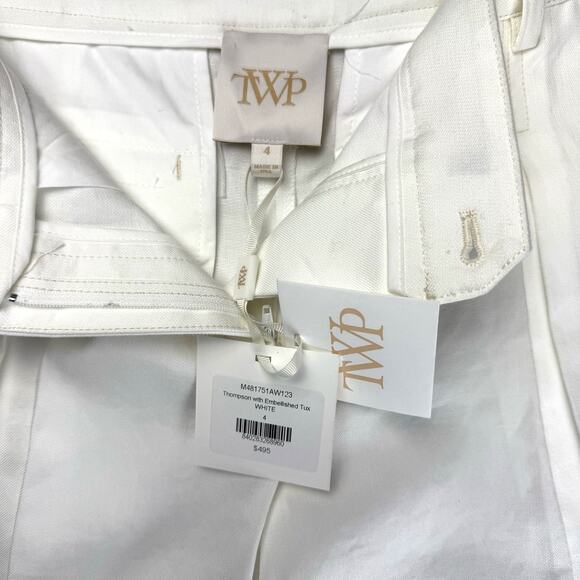 TWP Embellished High Waist Shorts In White Sz 4 - Picture 9 of 9